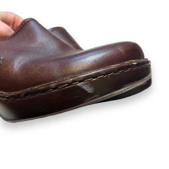 Born Mule Size 8 / 39 Wedge Heel Platform Clog Brown Leather Slip On Shoe. - Picture 8 of 8